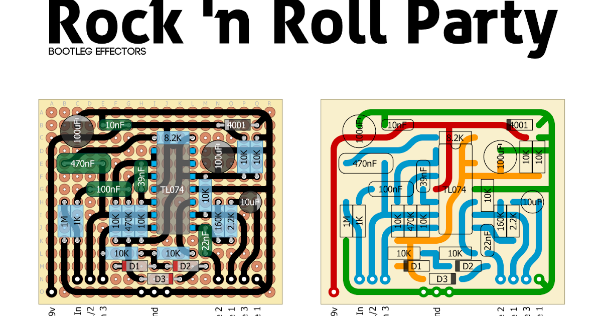 Perf and PCB Effects Layouts: Boot-Leg Effectors Rock 'n Roll Party
